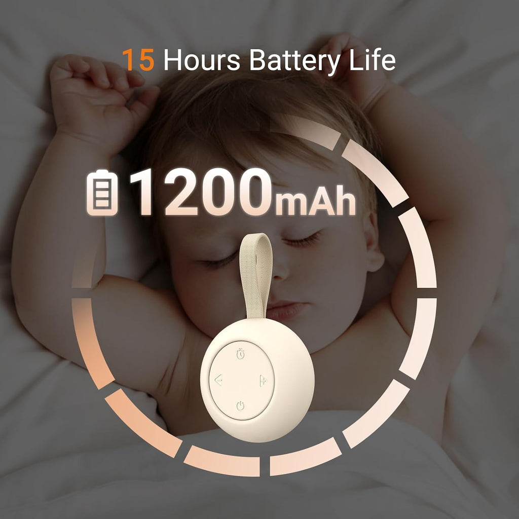Portable baby sound machine & essentials for babies & kids - white noise machine [timer function] [20 soothing sounds] [15 hours battery life] travel, registry, gifts, clips on baby stroller - view 3