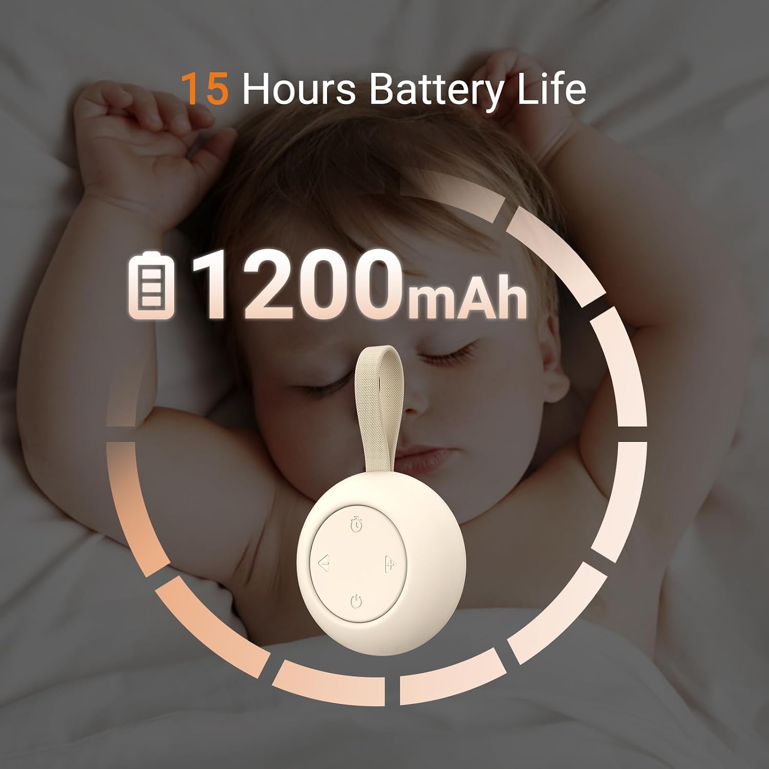 Portable baby sound machine & essentials for babies & kids - white noise machine [timer function] [20 soothing sounds] [15 hours battery life] travel, registry, gifts, clips on baby stroller - view 3