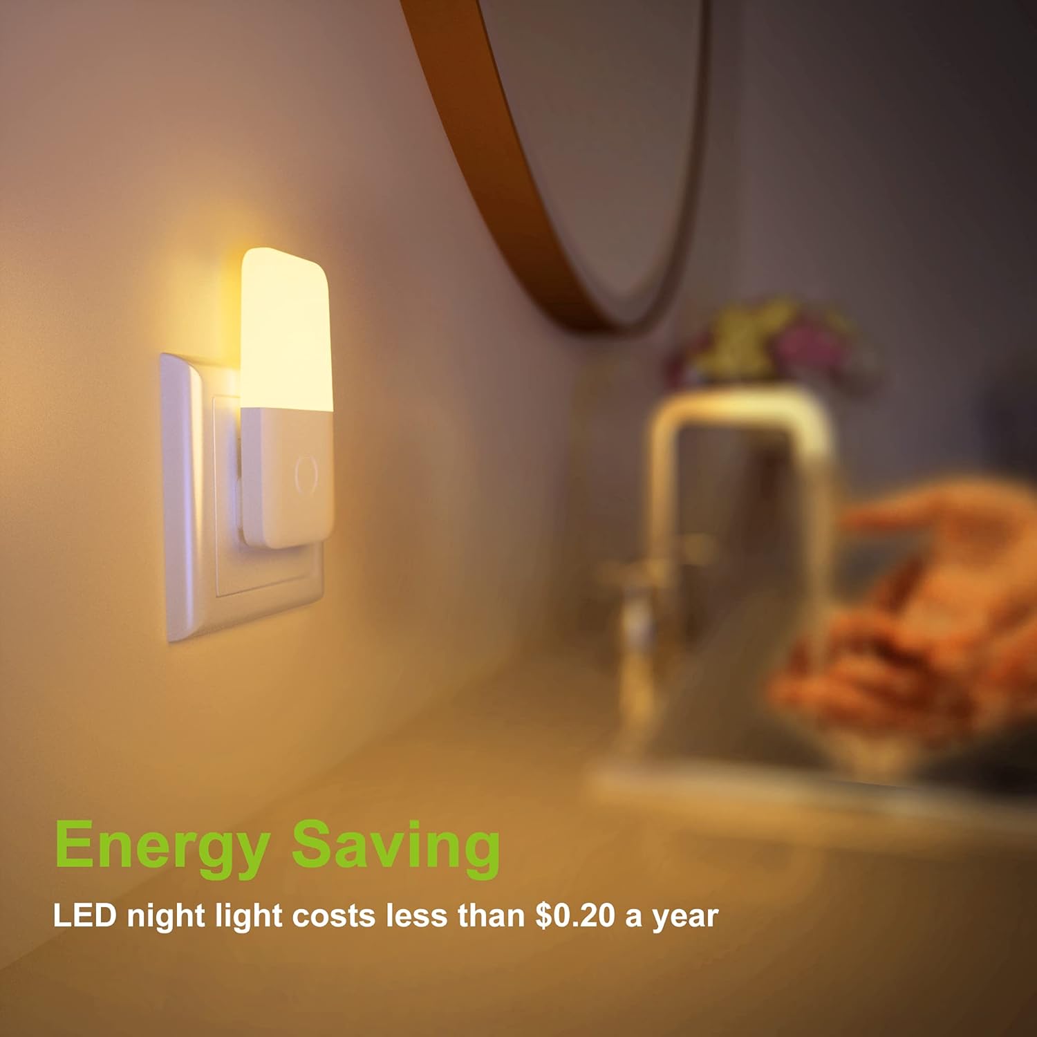 Plug in Night Light, Warm White LED Nightlights with Smart Dusk to Dawn Sensor for Kids, Nursery, Ideal for Bedroom, Bathroom,Hallway, Stairs, Kitchen, 6 Pack - view 5