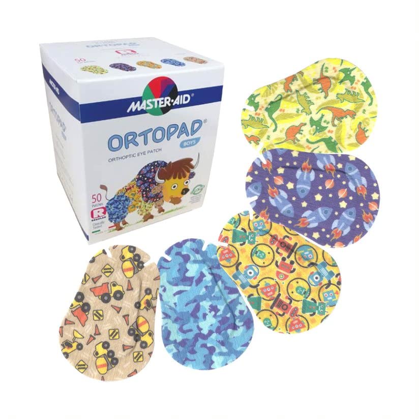 Boys Adhesive Eye Patches, 50/bx, Blue Camo Pack, Reg Size 4+ yr