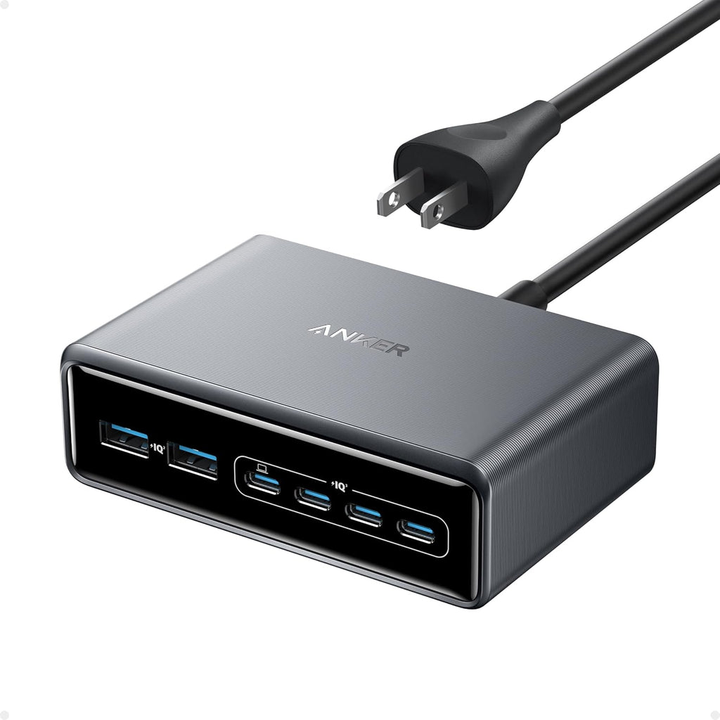Prime Charging Station, 200W 6-Port GaN Desktop Charger | Fast Charging USB C Charger for Multiple Devices, Compatible with iPhone, Galaxy, MacBook, Dell and More