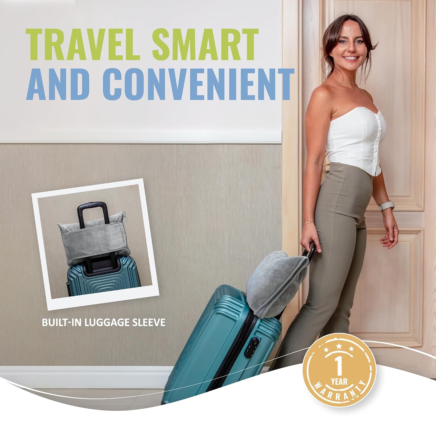 Soft & Warm Travel Blanket for Airplane & Car - Long Flight Essential for Women, Men, Kids - Compact Pillow with Luggage Sleeve & Backpack Clip - view 4