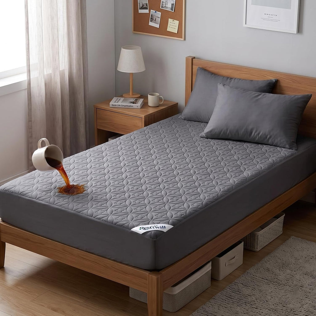 Waterproof Mattress Protector Queen, Noiseless Mattress Pad | Washable Soft Breathable Fabric Bed Cover with Deep Pocket Up to 21”for Home, Hotel - view 7