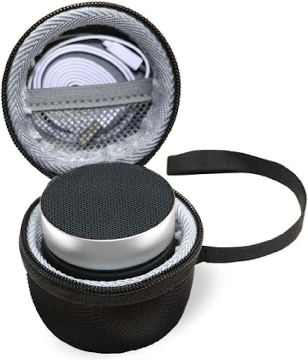 Carrying case for sound machine - hybrid shell type exterior with pocket for charging cable & lanyard - lightweight design