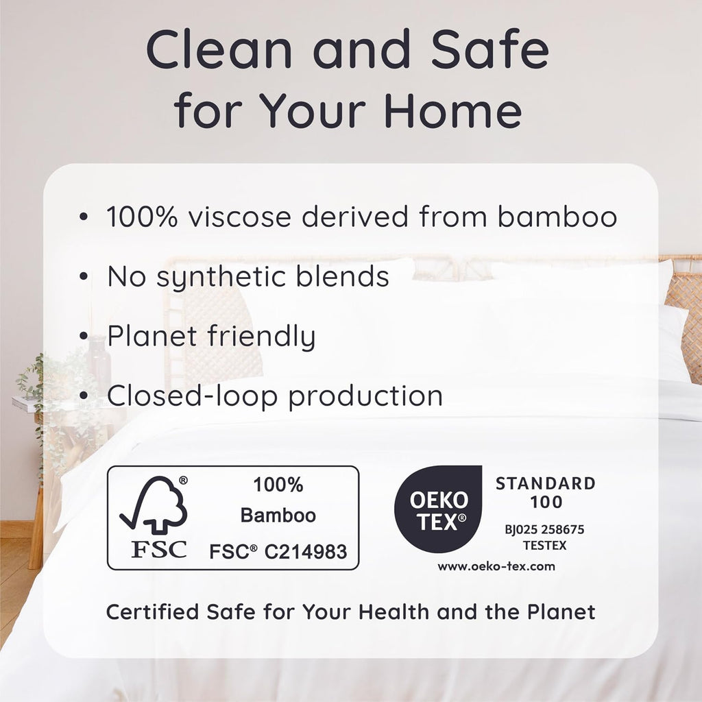 100% viscose derived from bamboo pillow case Queen size – set of 2 Queen cooling pillow cases for hot sleepers with envelope closure, anti acne pillow case, breathable & super soft (White) - view 7