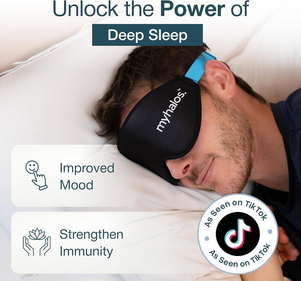 Sleep Mask for Men and Women, 3D Blackout Eye Masks for Sleep | Sleeping Mask, Blindfold, Zero Pressure, Breathable, Side Sleepers &Eyelash Friendly, Night & Travel Eye Mask (Black) - view 4