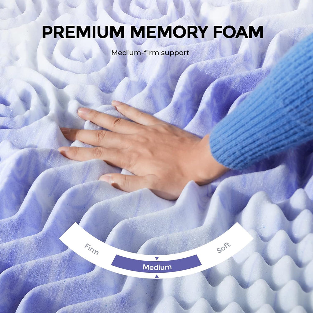 Twin XL mattress topper, 3 inch mattress topper twin XL 7-zone memory foam pressure relief soft mattress pad, made with CertiPUR-US certified foam, Oeko-Tex certified - view 5