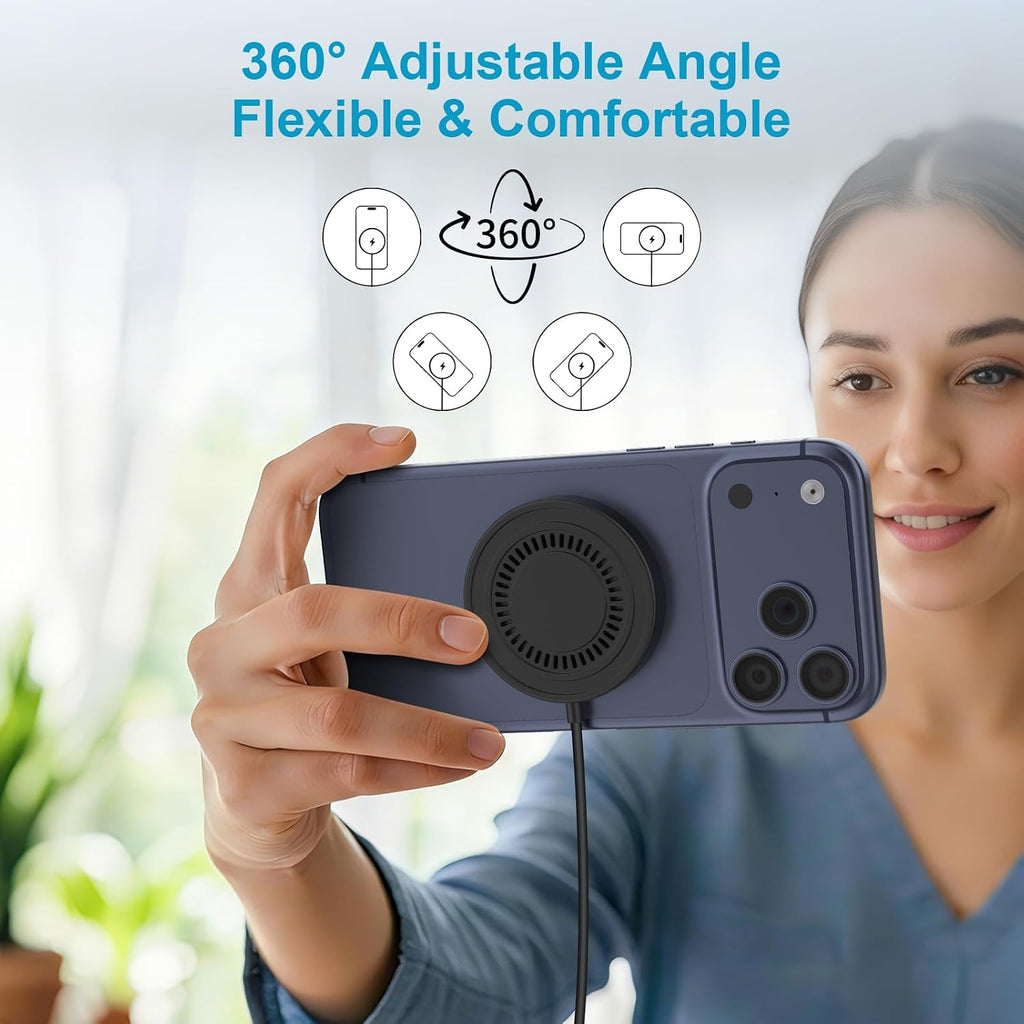 Magnetic charger wireless charger 15W fast charging pad | USB-C/A Magsafe wireless charger pad for Android Samsung Galaxy S26 S25 S24 iPhone 17e 17 16e 16 15 Pro Max AirPods Pro 4-2 - view 4