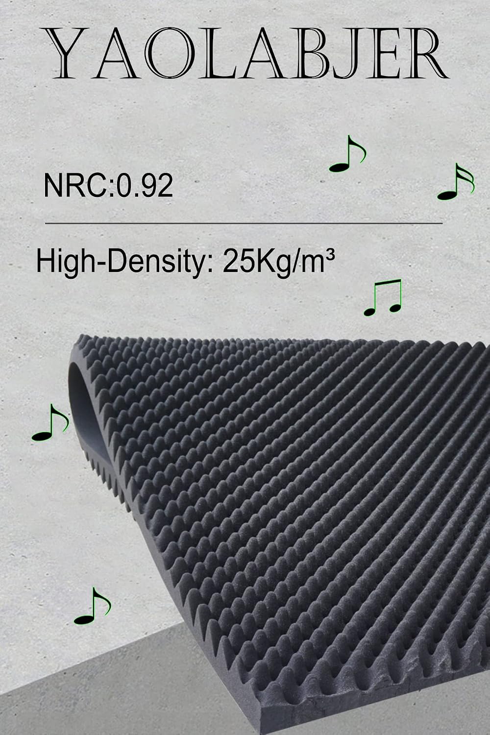48"X 24"X 2" egg crate foam panel, black sound proof foam panels, acoustic foam, noise cancelling foam studio foam panel, sound panels noise reducing for walls（1 PCS） - view 5