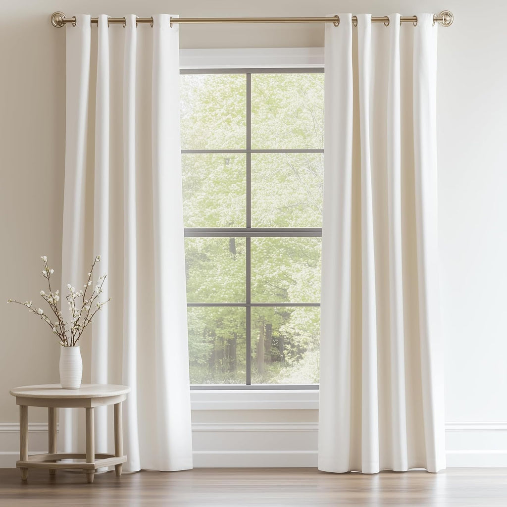 102 Inches Long Custom Blackout Velvet Curtains, Beige Cream Soundproofing Pleated Noise Cancelling Grommet Curtains,Viral Drapes 2 Panels for Living Room Bedroom - view 7