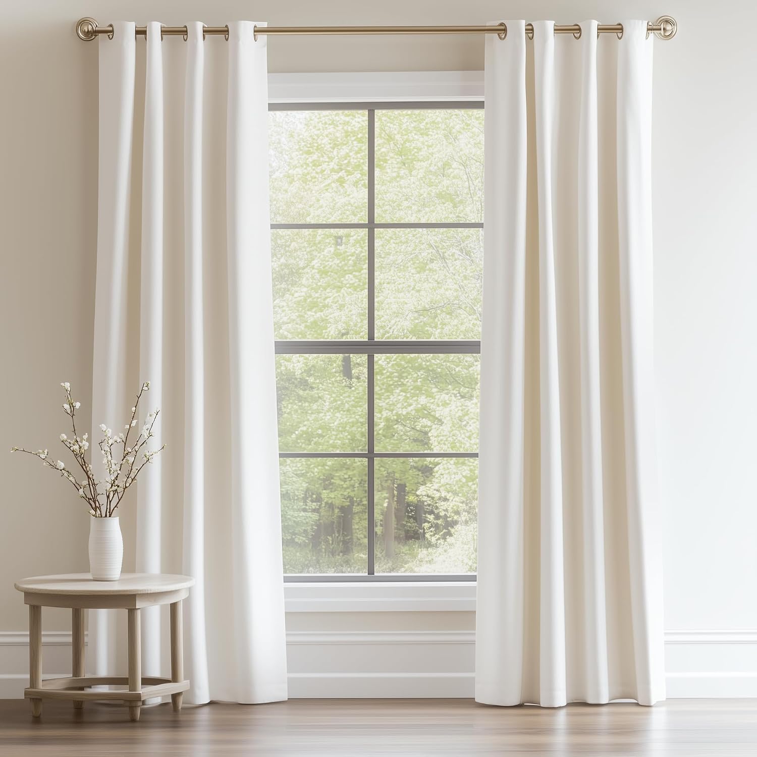 102 Inches Long Custom Blackout Velvet Curtains, Beige Cream Soundproofing Pleated Noise Cancelling Grommet Curtains,Viral Drapes 2 Panels for Living Room Bedroom - view 7