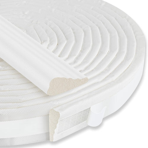 236" Wedge-Shaped Foam Window Seal Strip, Door Weather Stripping, Soundproof Front Door Frame Seal, Self-Adhesive Winter Insulation for Doors & Windows, Draft Stopper Gap Filler, White