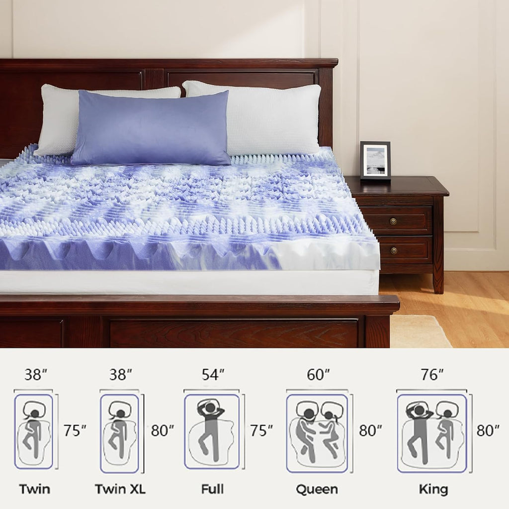 Twin XL mattress topper, 3 inch mattress topper twin XL 7-zone memory foam pressure relief soft mattress pad, made with CertiPUR-US certified foam, Oeko-Tex certified - view 6