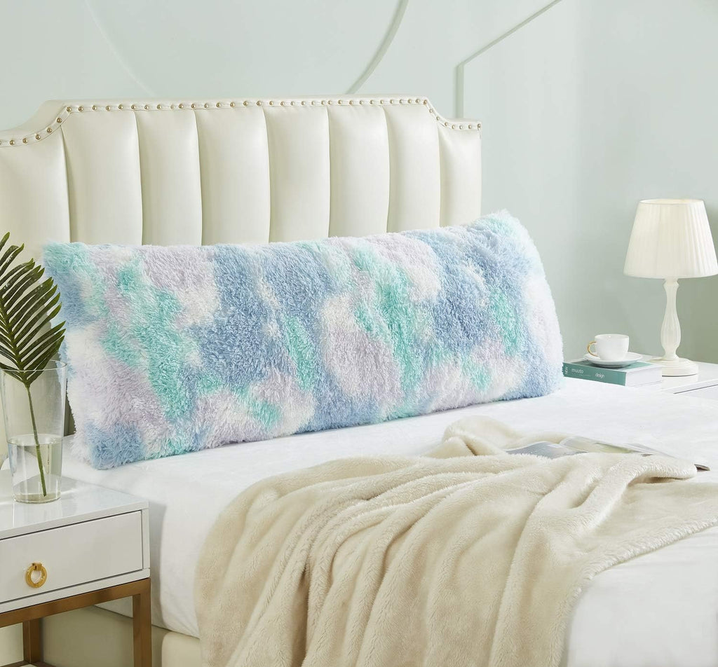 Cozy Plush Fur Body Pillow 20X54 Inches with Premium Filling, Ultra Soft Bed and Sofa Pillow, Vibrant Pastel Colors on Long Pillow, Big Hug Double Pillow, Pregnancy Pillow, Warm Fascinating