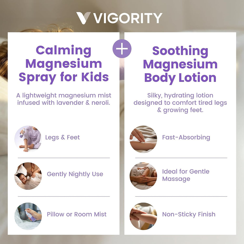 Kids magnesium lotion & magnesium sleep spray set - calming lavender magnesium oil spray for kids bedtime + soothing body lotion for nighttime legs & feet comfort, aromatherapy lavender & neroli - view 4