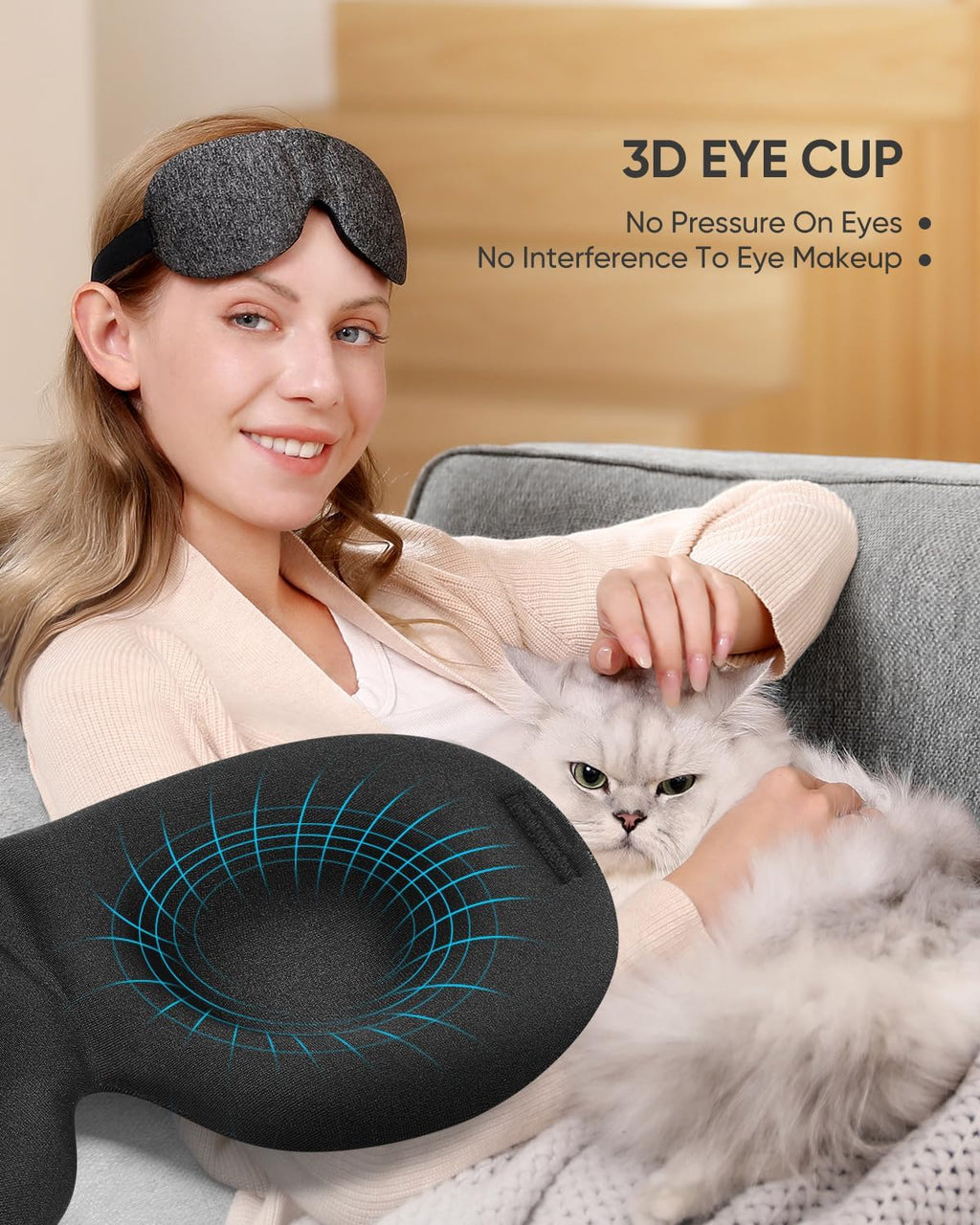 Sleep mask for side sleeper 3 pack, blackout 3D eye mask | zero eye pressure, super lightweight, adjustable, breathable, for men women side/back/stomach sleeping, travel & meditation - view 3