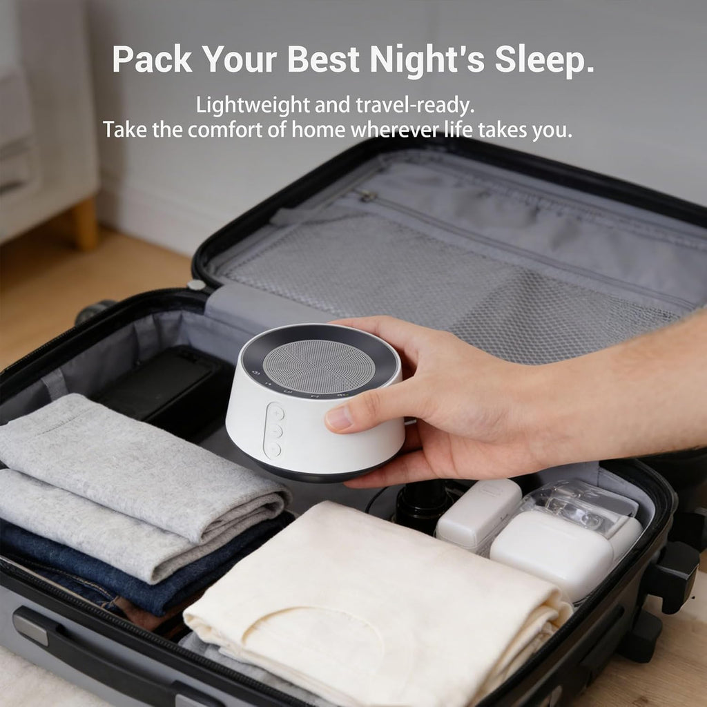 White noise sound machine with 20 soothing sounds, 10 colors night light sleep machines home office travel, 5 timers and memory feature sound machine for nursery baby kids adults (white) - view 7