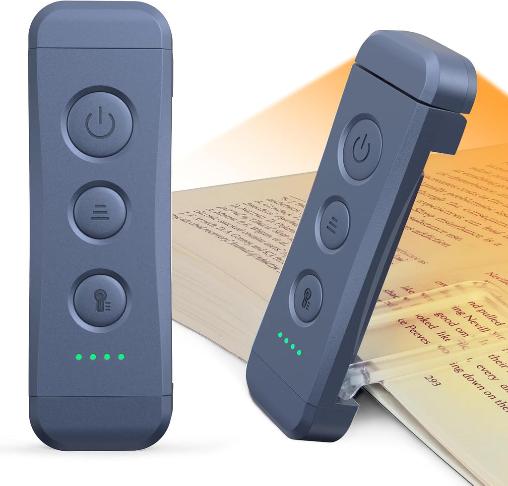 USB Rechargeable Book Light, Portable Clip-on LED Reading Light | 3 Amber Colors & 5 Brightness Dimmable, bookmark, Eye-Caring,Compact Gift,Women Book Lovers,Christmas, Book Accesories