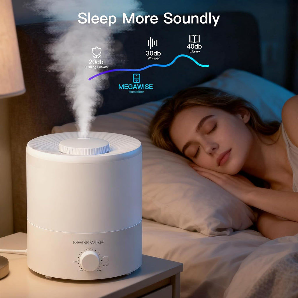 Cool mist humidifiers for bedroom, 2L tank ultra-quiet humidifier for large room, 40H runtime with 7 color ambient light, auto shut-off protection - view 5