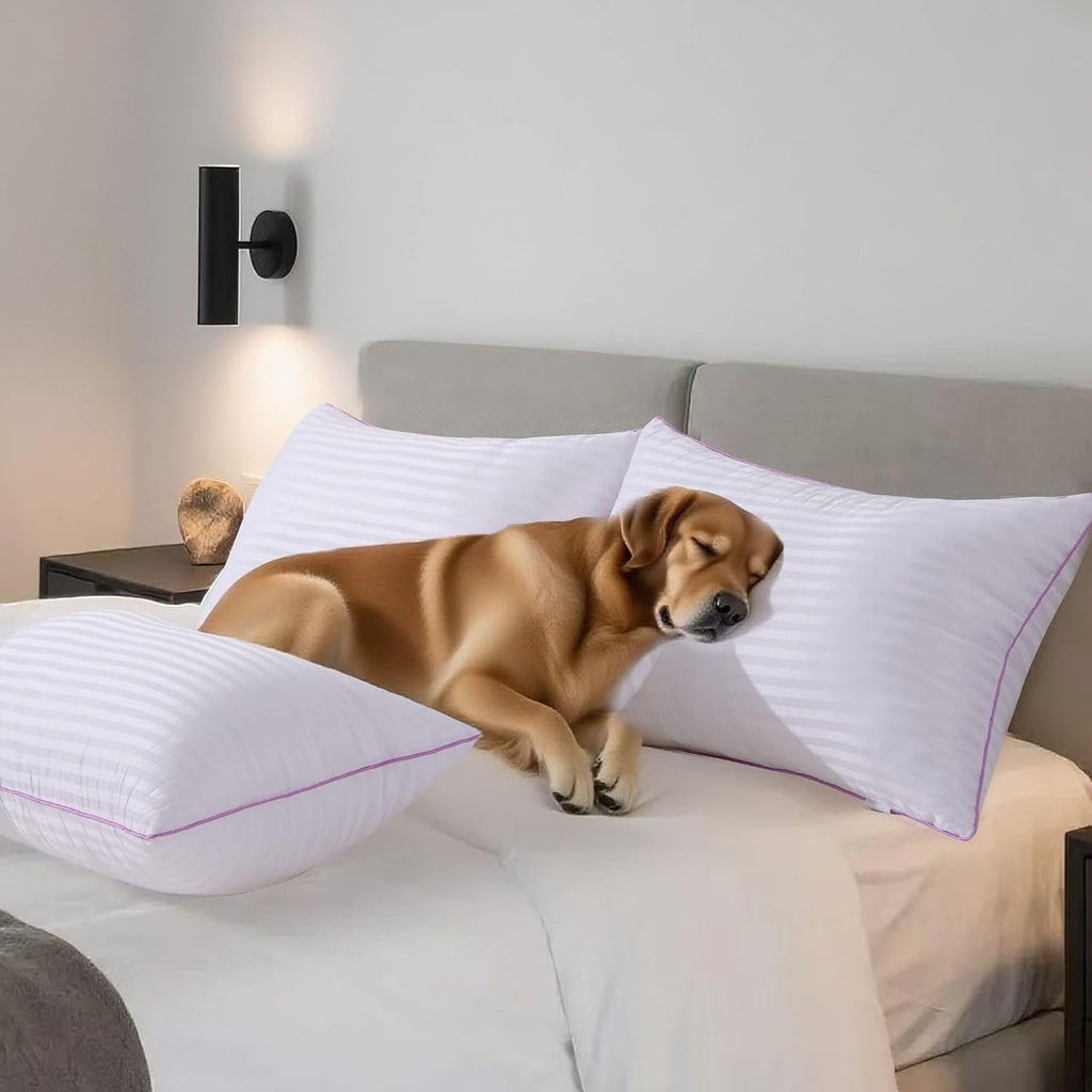 Pillows Standard Size Set of 2,Breathable Hotel Collection Bed Pillows for Sleeping Medium Soft Down Alternative Microfiber Filled,17 x 26 Inches - view 5