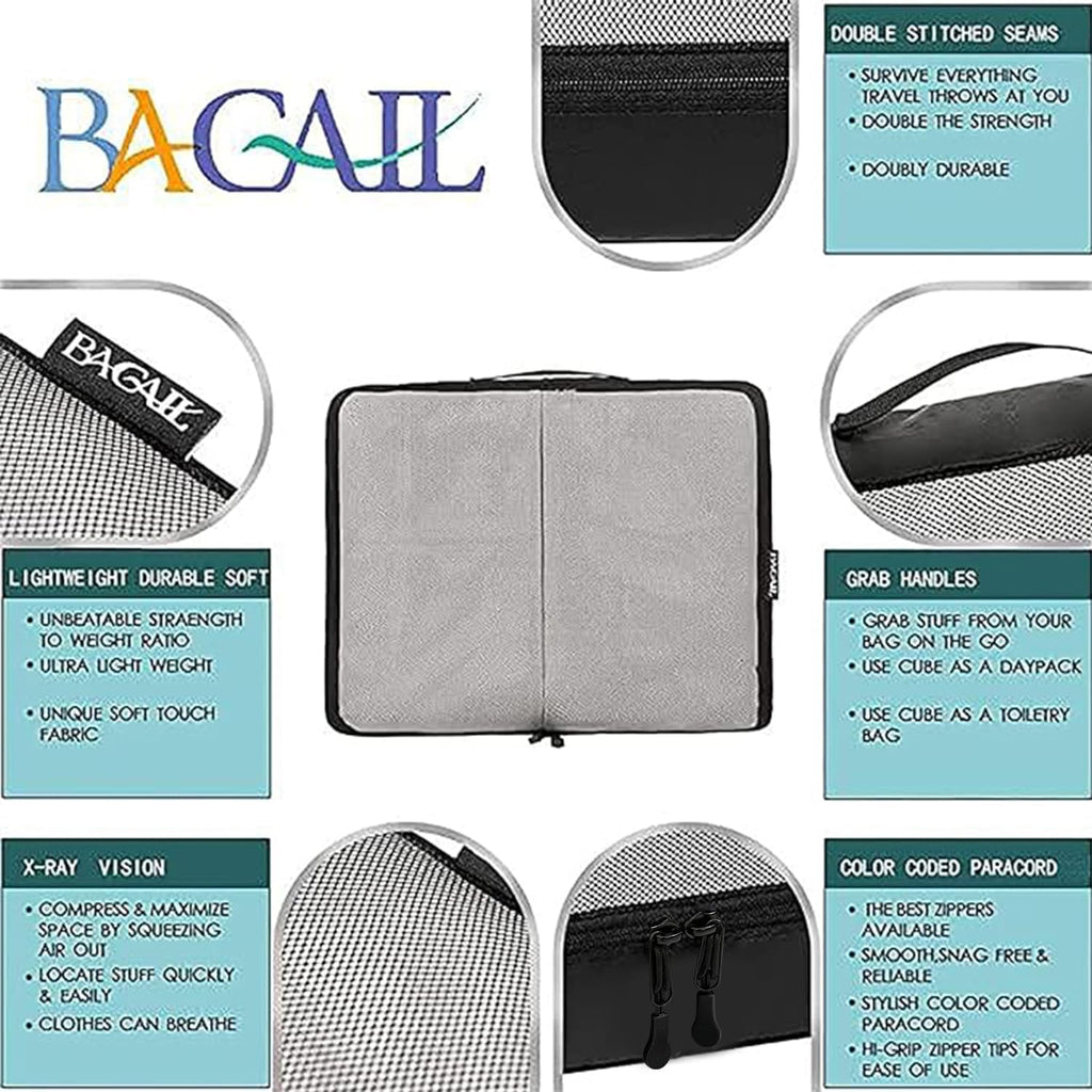 6 set packing cubes, travel luggage packing organizers - view 4