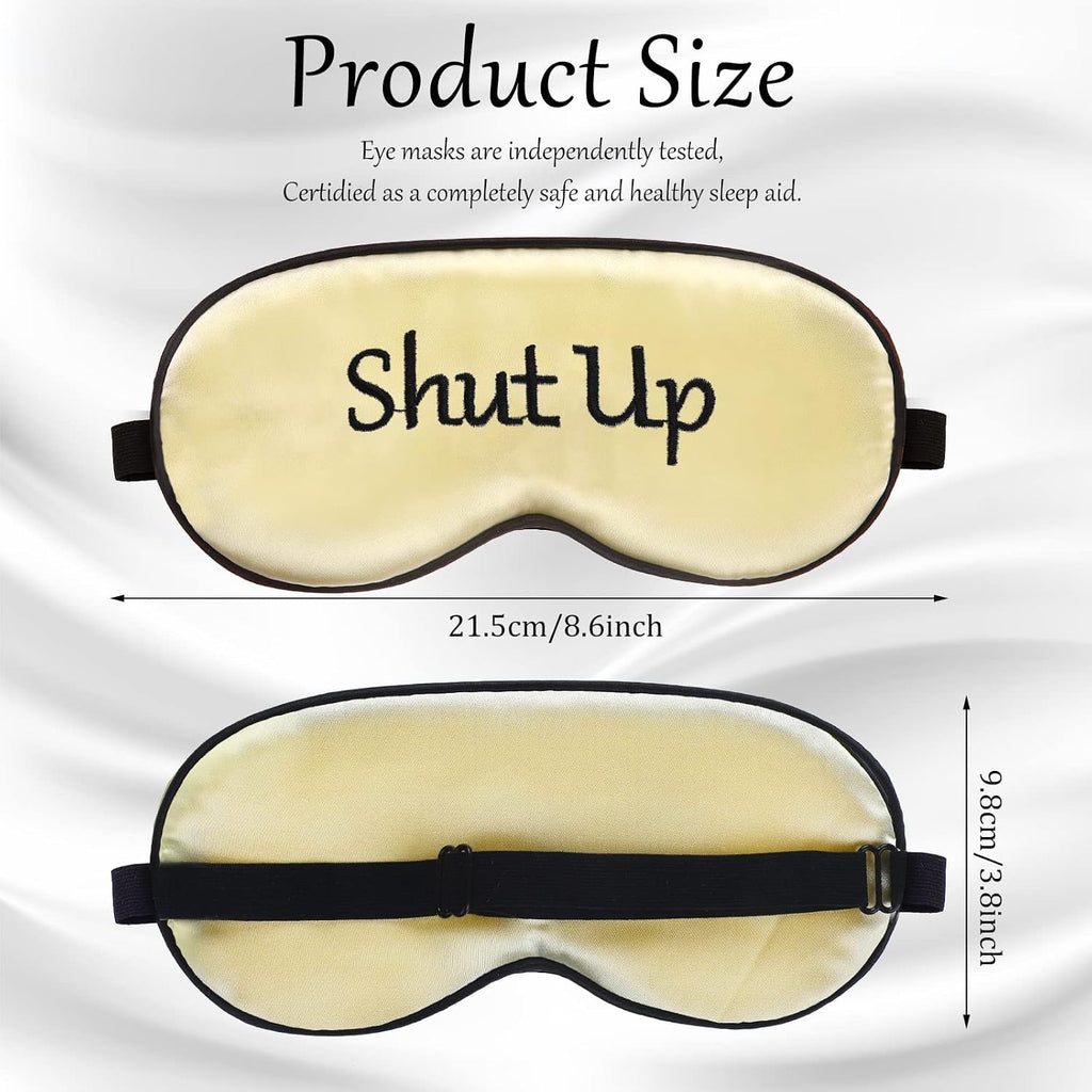 4 Pieces Funny Sleep Mask Silk Eye Mask Soft Blackout Blindfold with Adjustable Strap Sleeping Eye Cover for Women Men Night Travel, Nap, Meditation(Purple, Yellow, Light Blue, Pink) - view 3