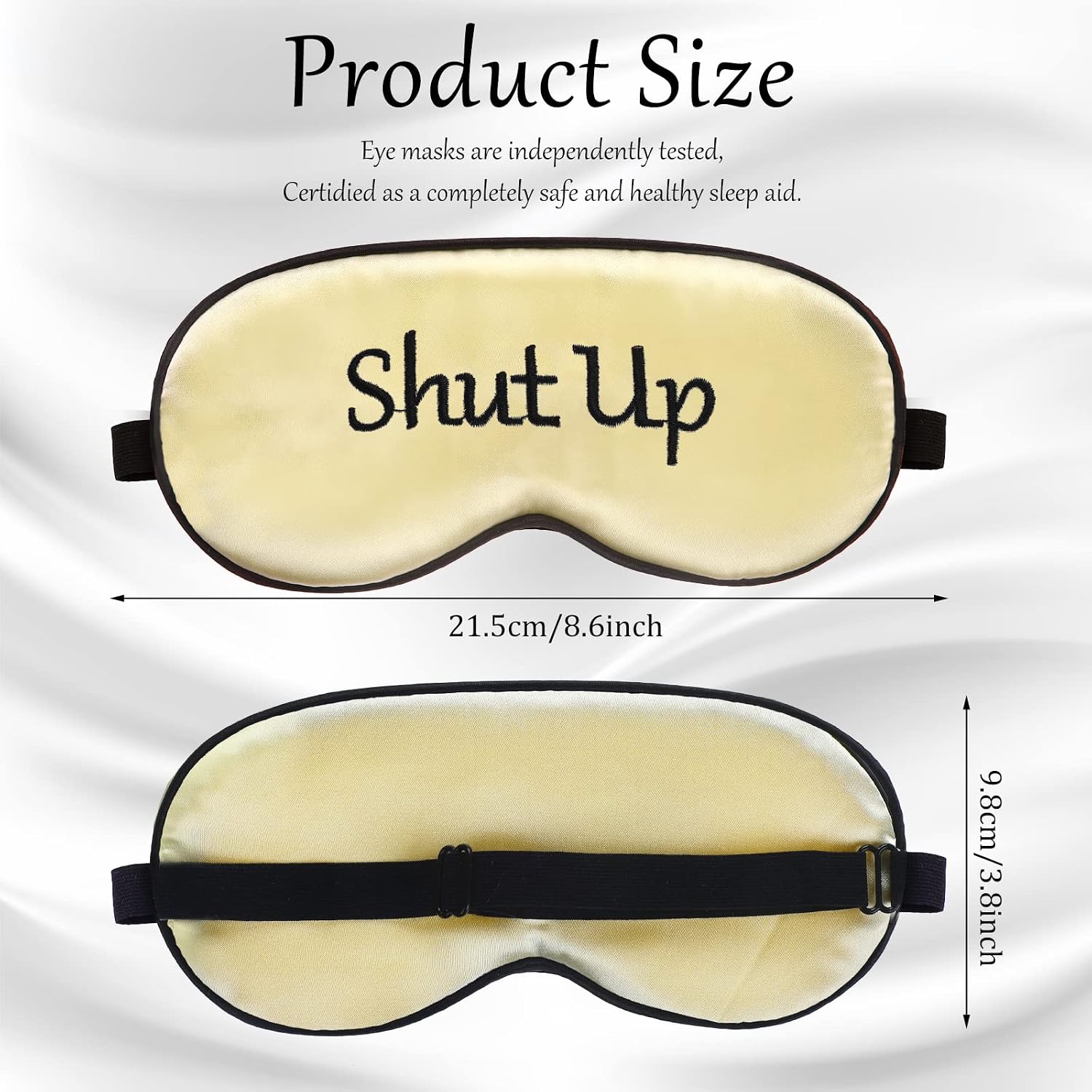 4 Pieces Funny Sleep Mask Silk Eye Mask Soft Blackout Blindfold with Adjustable Strap Sleeping Eye Cover for Women Men Night Travel, Nap, Meditation(Purple, Yellow, Light Blue, Pink) - view 3