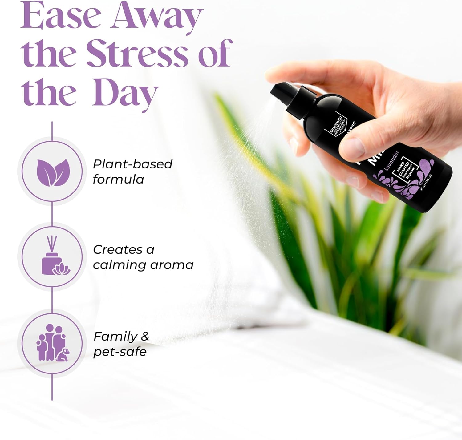 Lavender Spray for Sleep Pillow | 2-Pack | All Natural Calming Linen & Bedtime Sleep Mist for Deep Sleep - Pillow Spray for Sleeping Aromatherapy with Botanical Essential Oils for Relaxing - view 4