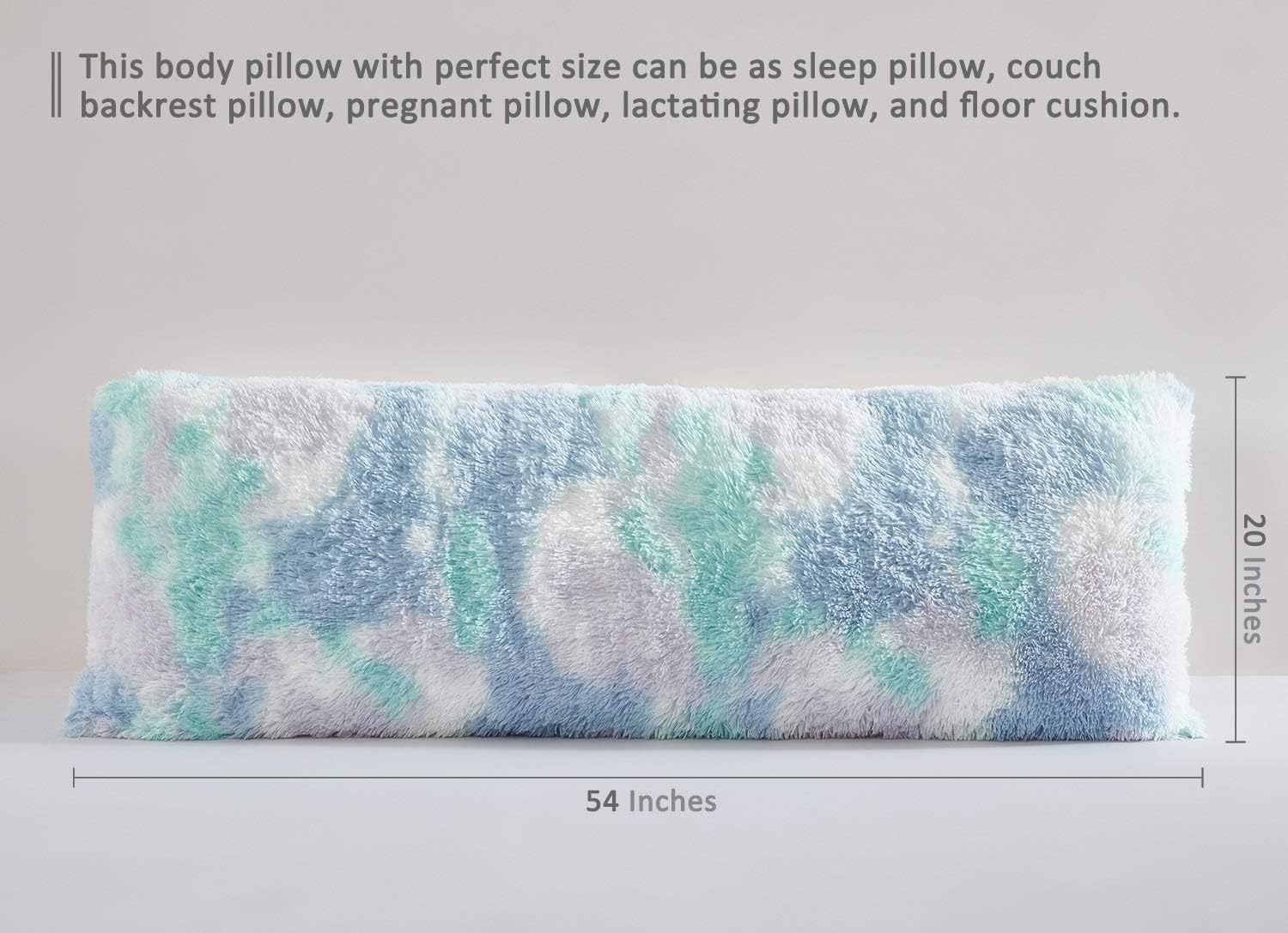Cozy Plush Fur Body Pillow 20X54 Inches with Premium Filling, Ultra Soft Bed and Sofa Pillow, Vibrant Pastel Colors on Long Pillow, Big Hug Double Pillow, Pregnancy Pillow, Warm Fascinating - view 3