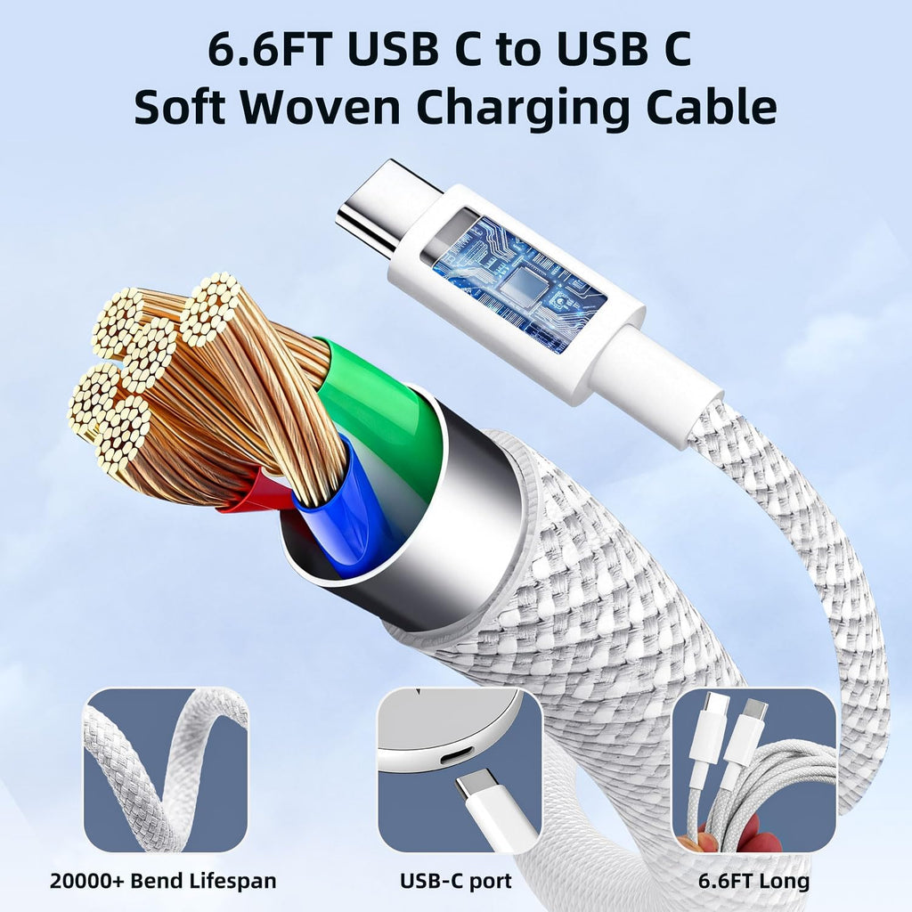 2 in 1 magnetic wireless charger pad & stand for iPhone 12-17 (all series) with 6.6ft USB-C woven charging cable - view 4