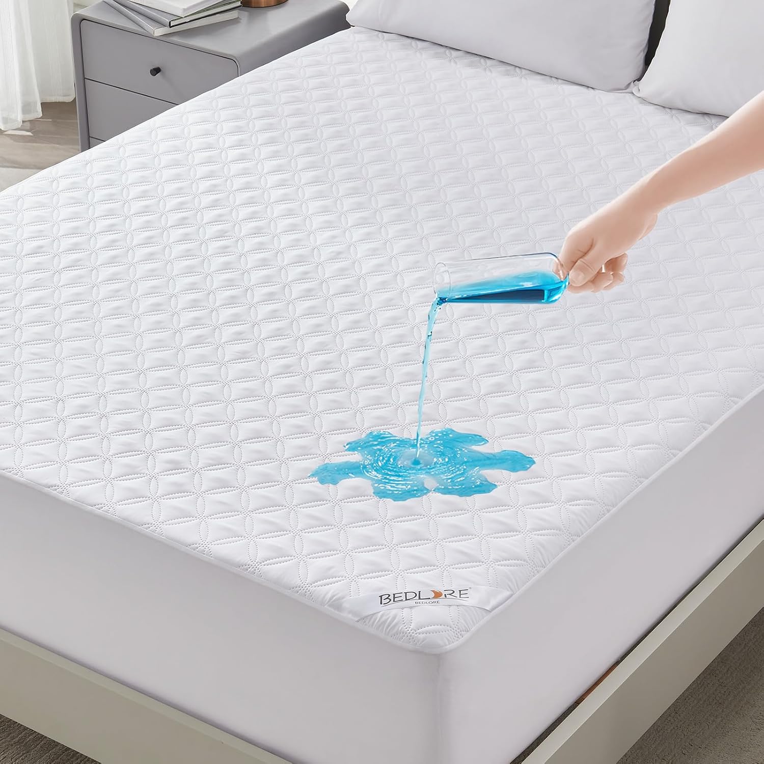 Waterproof Queen Size Mattress Protector, Deep Pocket Fit, Washable | Soft Noiseless Breathable Bed Mattress Cover Pad, Fits 6-18 Inch Deep Mattresses, Ideal for Home, Bedroom, Hotel, Gray - view 5
