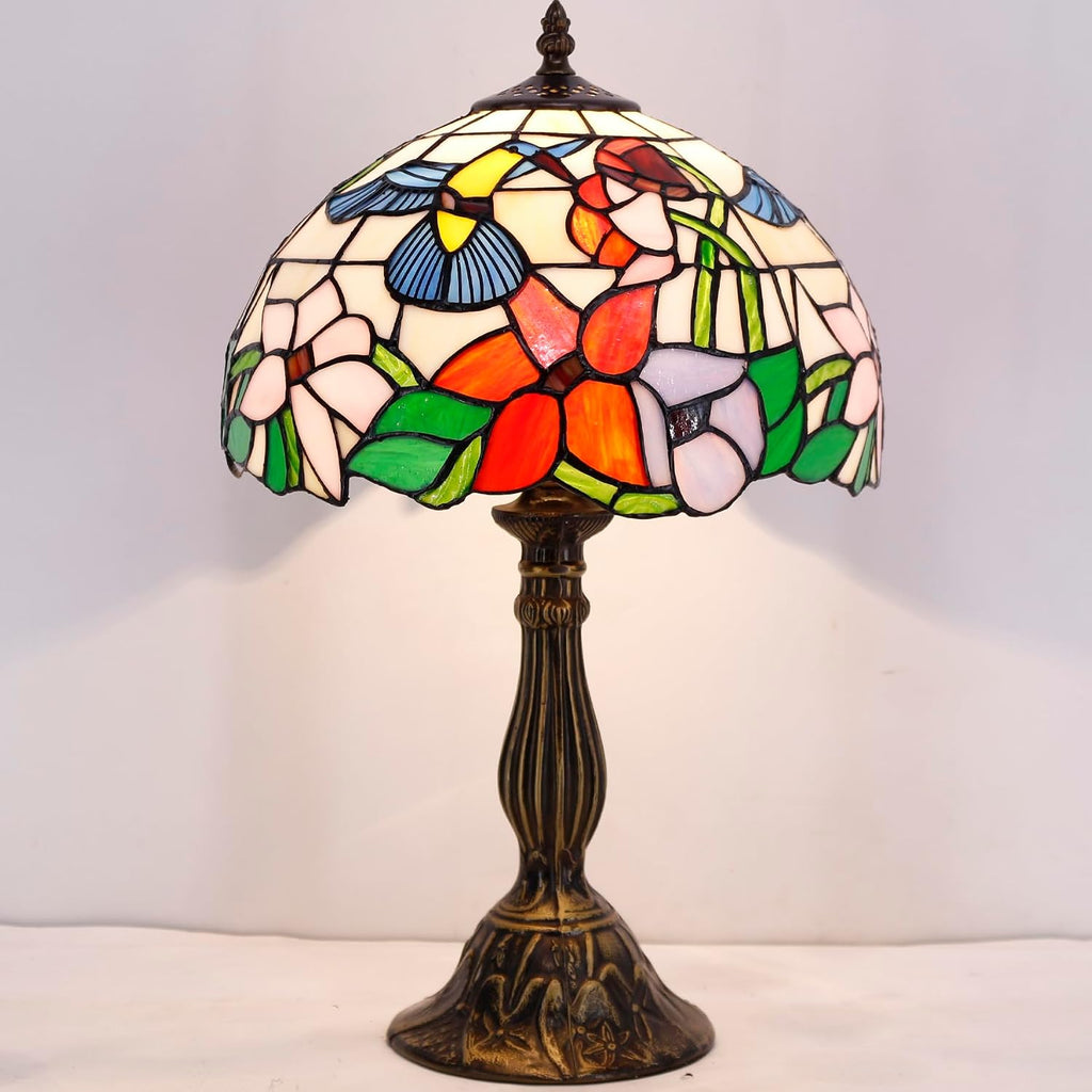 Tiffany Lamp Stained Glass Lamp Hummingbird Bedside Table Lamp | Desk Reading Light 12X12X18 Inches Decor Bedroom Living Room Home Office S101 Series Style - view 2
