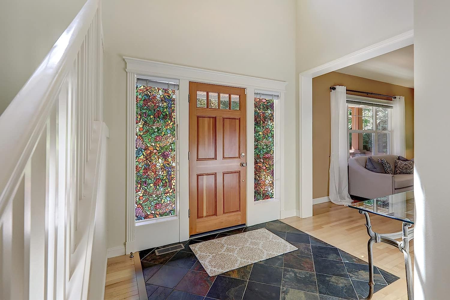 346-0647 Self-Adhesive Privacy Glass Window Film, Spring Chapel/Tulia, 17" x 78" Roll - view 3