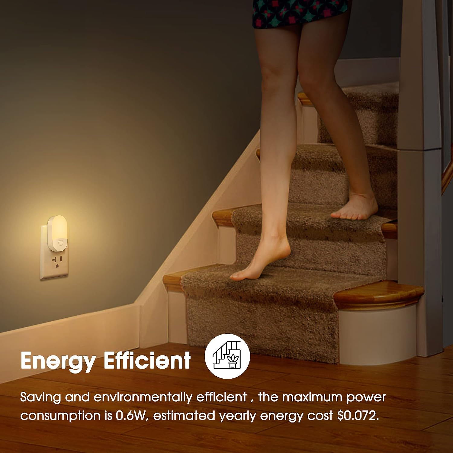 LED night lights plug into wall, [2 pack] LED dimmable night light | light sensors, 30/60LM adjustable brightness nightlights, soft white 3000K automatic night light for kids, hallway - view 7