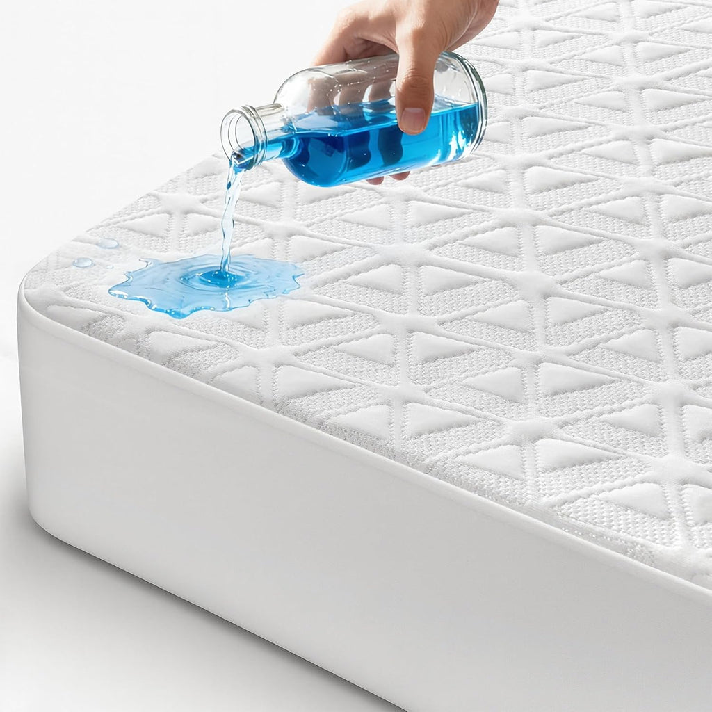 Queen Waterproof Mattress Protector, Breathable Cooling Bed Cover | 100% Waterproof TPU, Noiseless 3D Air Fabric, Soft Mattress Pad, 8"-21" Deep Pocket, Machine Washable, OEKO-TEX Safe