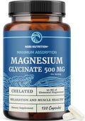 Magnesium glycinate 500mg, high absorption, sleep & relaxation support, bone heart health & muscle support for women and men, chelated mag glycinate, magnesium supplement, non-GMO, 120 capsules