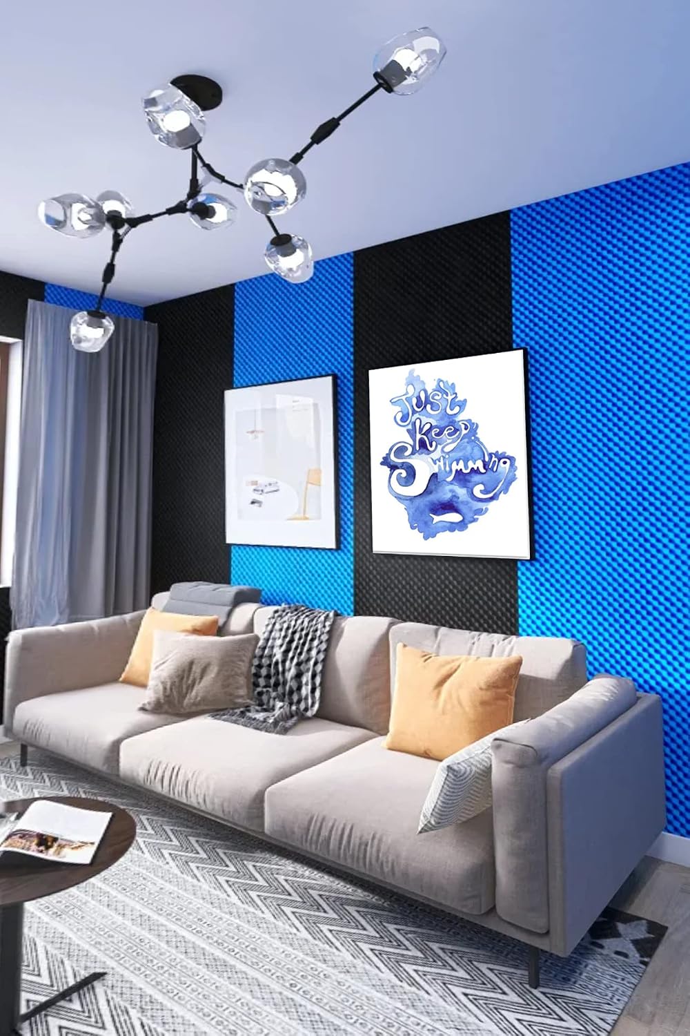 48"X 24"X 2" egg crate foam panel, black sound proof foam panels, acoustic foam, noise cancelling foam studio foam panel, sound panels noise reducing for walls（1 PCS） - view 7