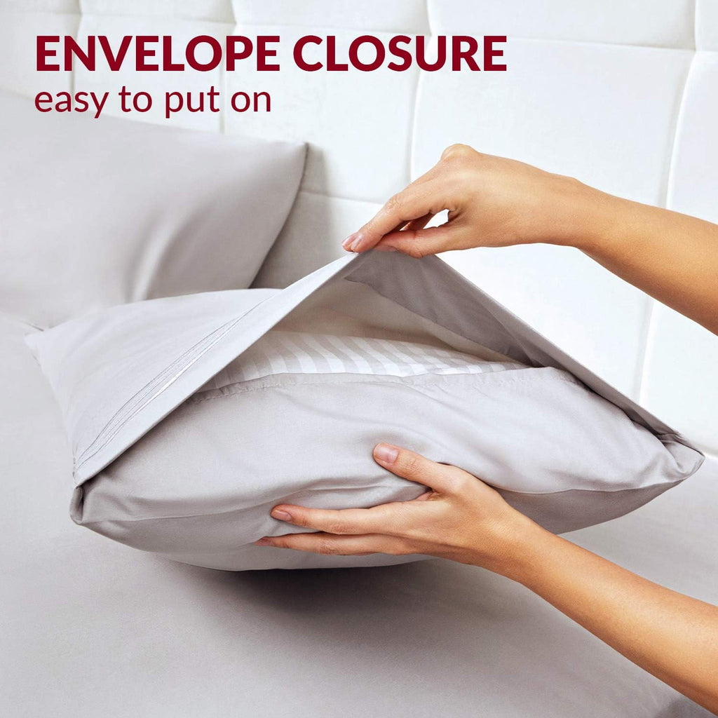 Pillow cases - luxury, extra soft | cooling pillow covers - 2 PC pillow cases - envelope closure (Standard/Queen 20" x 30", White) - view 6