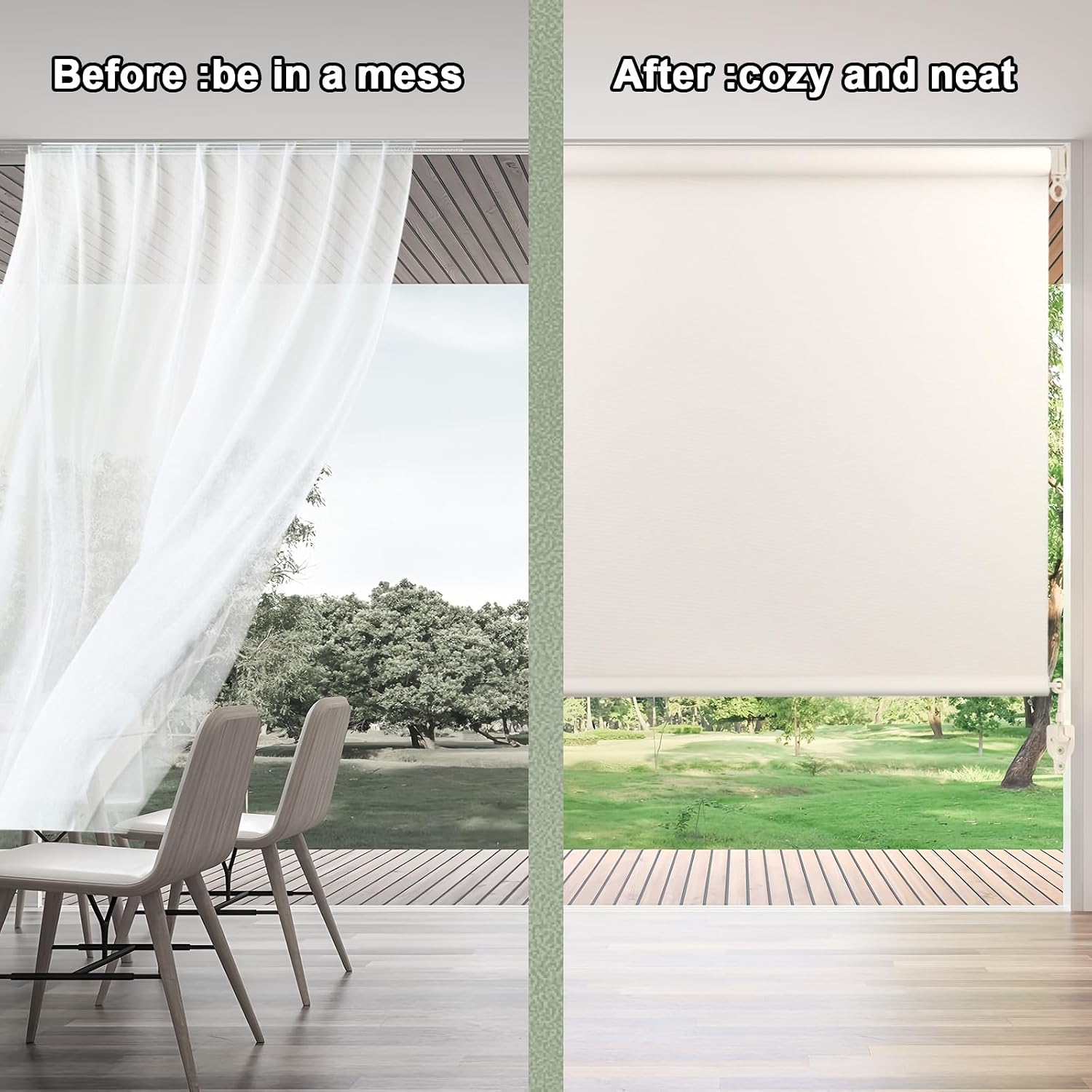 2 pack bungee kit end caps replacement parts | beige 2 pack bungee kit with end caps for outdoor roller shades. Replacement parts for indoor and outdoor use - view 6