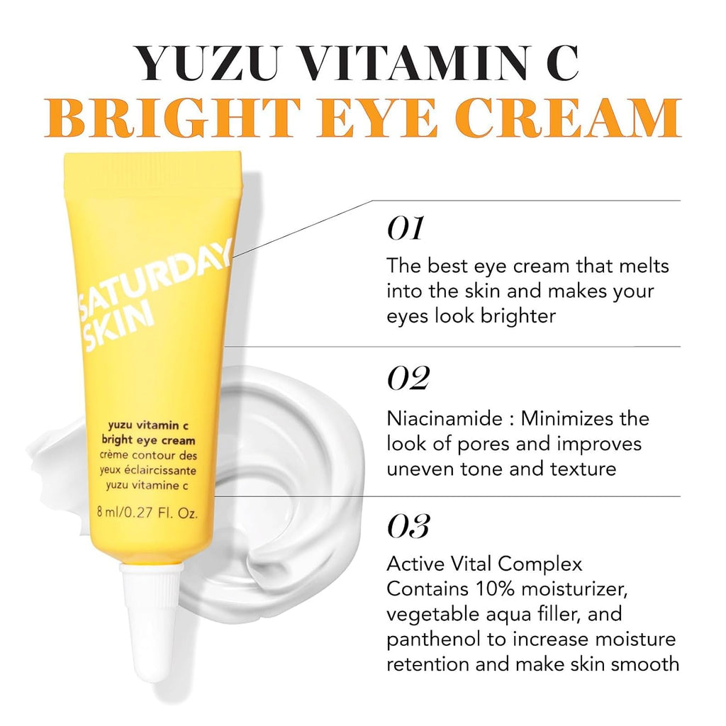 3-Piece Skin Care Set | Yuzu Vitamin C Sleep Mask & Yuzu Bright Toner & Eye Cream Korean Beauty Best Vitamin C Skincare Set - view 5