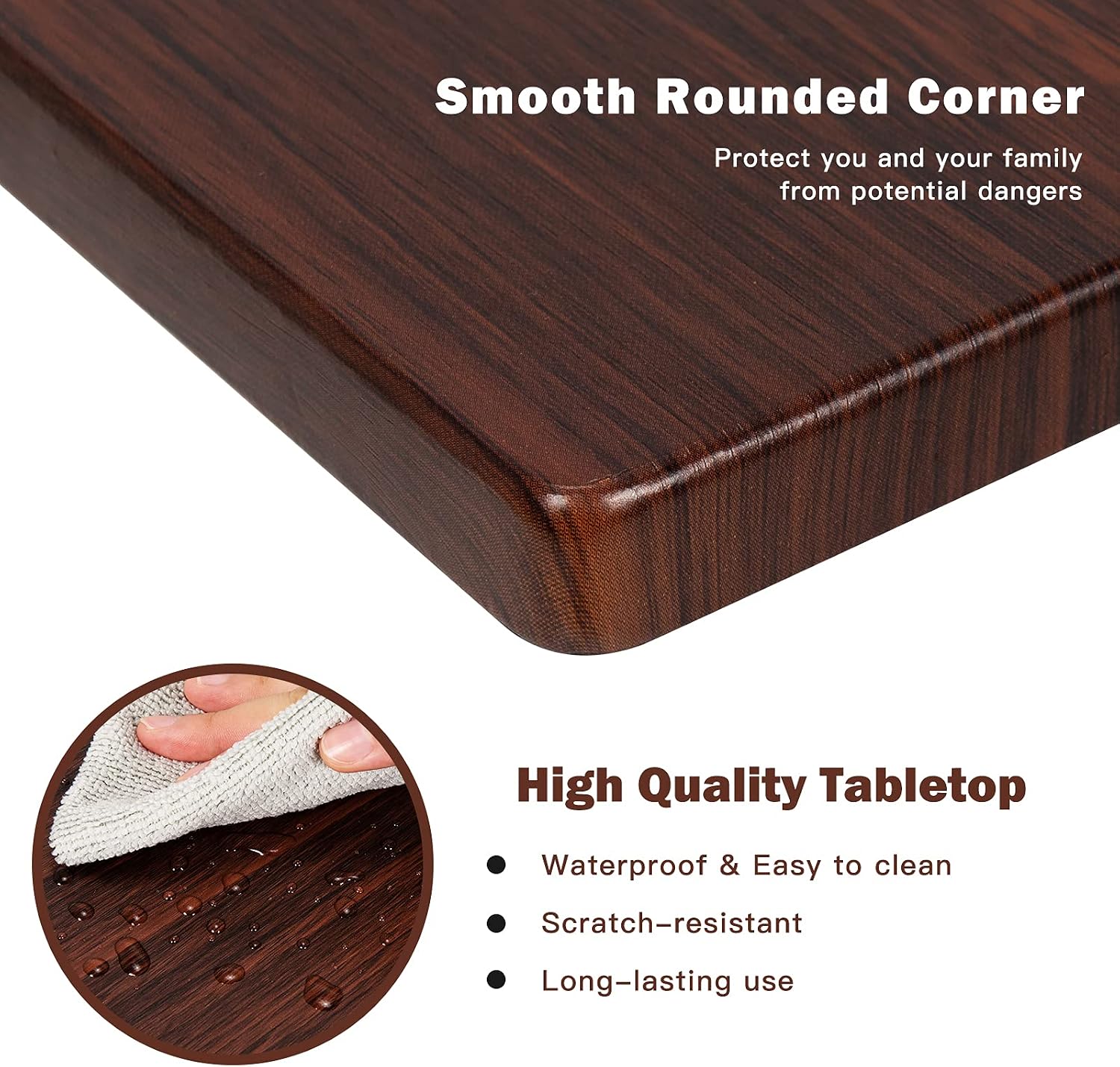 C Shaped End Table, Couch Sofa Side TV Tray for Coffee Snack Laptop, Vintage Bedside Table for Living Room, Bedroom - view 6
