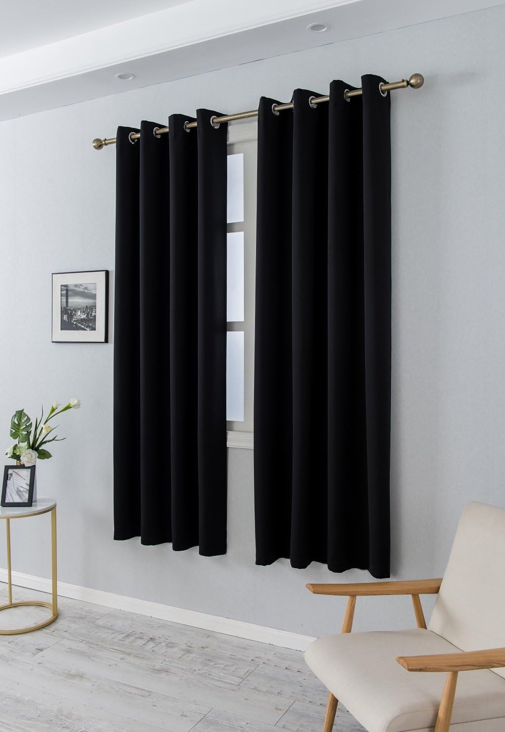 Star Blackout Curtains for Bedroom- Nusery Window Curtain 2 Panel Sets with Grommet –Room Darkening Curtains Drapes for Living Room 84 Inch Length (Beige,52x84in) - view 2