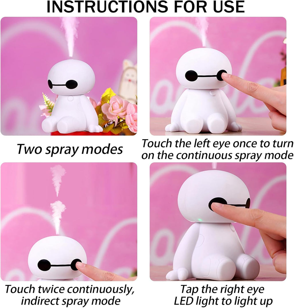 Humidifiers portable small cool mist humidifiers mini USB personal desktop for travel, car, office room, bedroom (white) - view 5