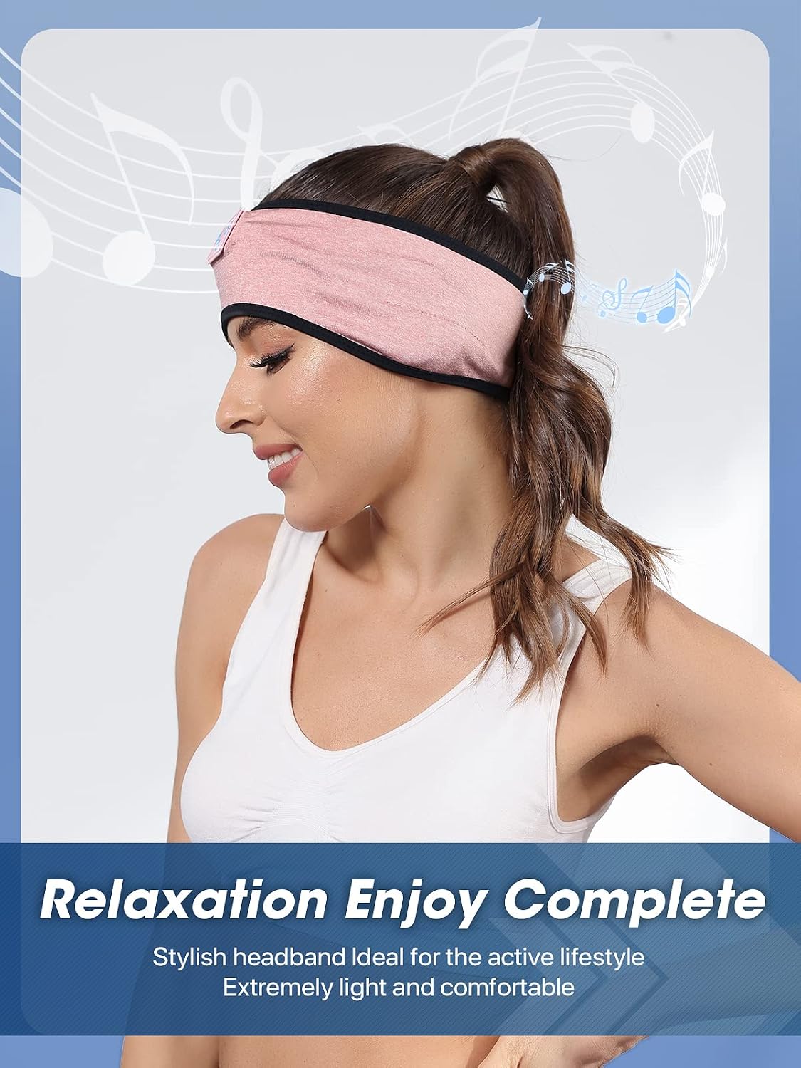 Sleep-Headphones-Wireless-Bluetooth-Headband - Comfy Sleeping Eye Mask Headphones Headset, Sport Headband Earbuds Electronics Tech Gadgets Christmas Birthday Gifts for Women Men Running - view 2
