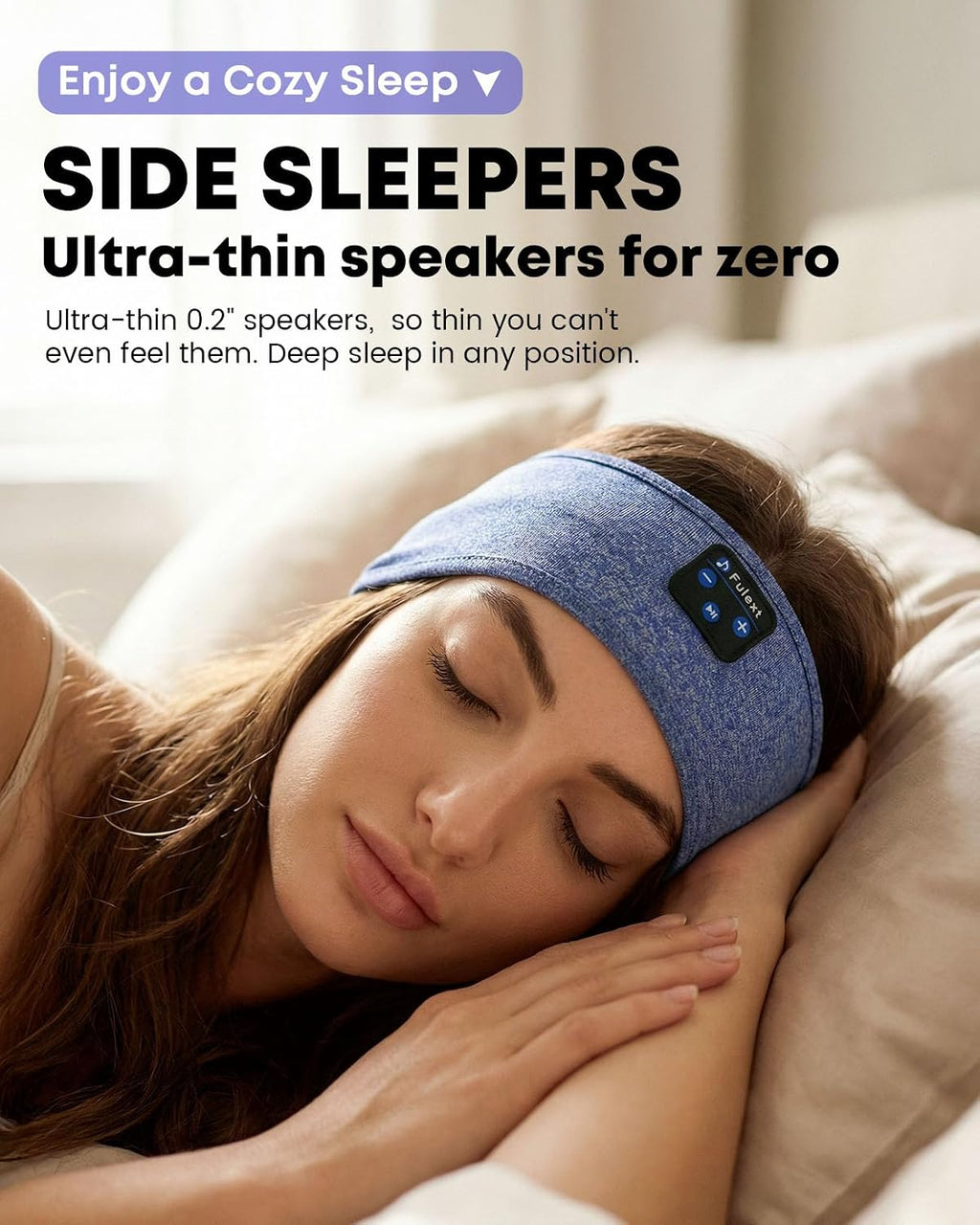 Sleep Headphones Bluetooth Headband,Sleeping Headphones Sports Headband, Long Time Play Sleeping Headsets with Built in Speakers Perfect for Workout,Running,Yoga - view 2