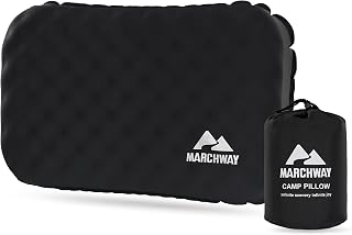 MARCHWAY Lightweight Compact Inflatable Camping Pillow with Soft Foam Top
