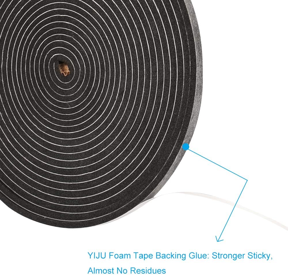 2 rolls weather stripping, 1/4 inch wide x 1/8 inch thick foam seal tape high density foam strip self adhesive, closed cell foam tape seal strip, 16 feet long each - view 5