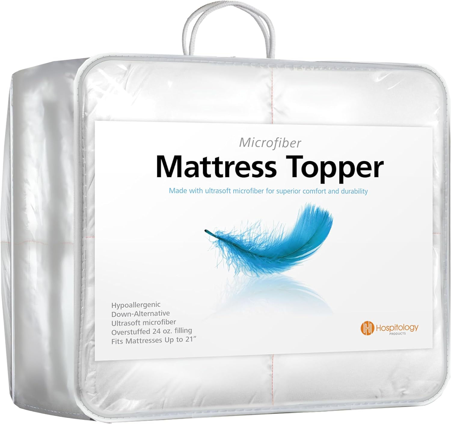 Hypoallergenic Mattress Cover- Overstuffed - Deep Pocket - Goose Down Alternative Pillow Top Mattress Topper Queen - 60" W x 80" L