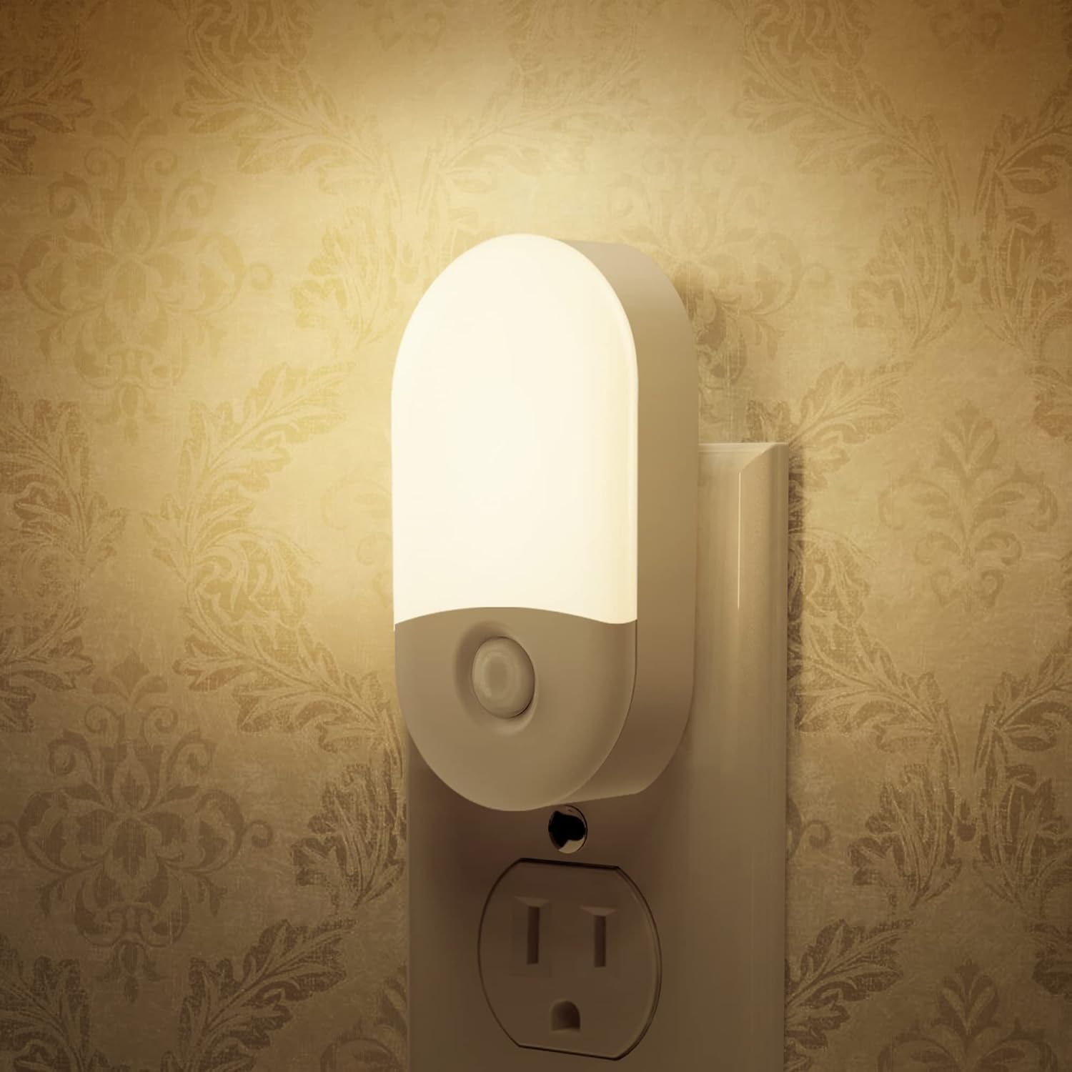 LED night lights plug into wall, [2 pack] LED dimmable night light | light sensors, 30/60LM adjustable brightness nightlights, soft white 3000K automatic night light for kids, hallway