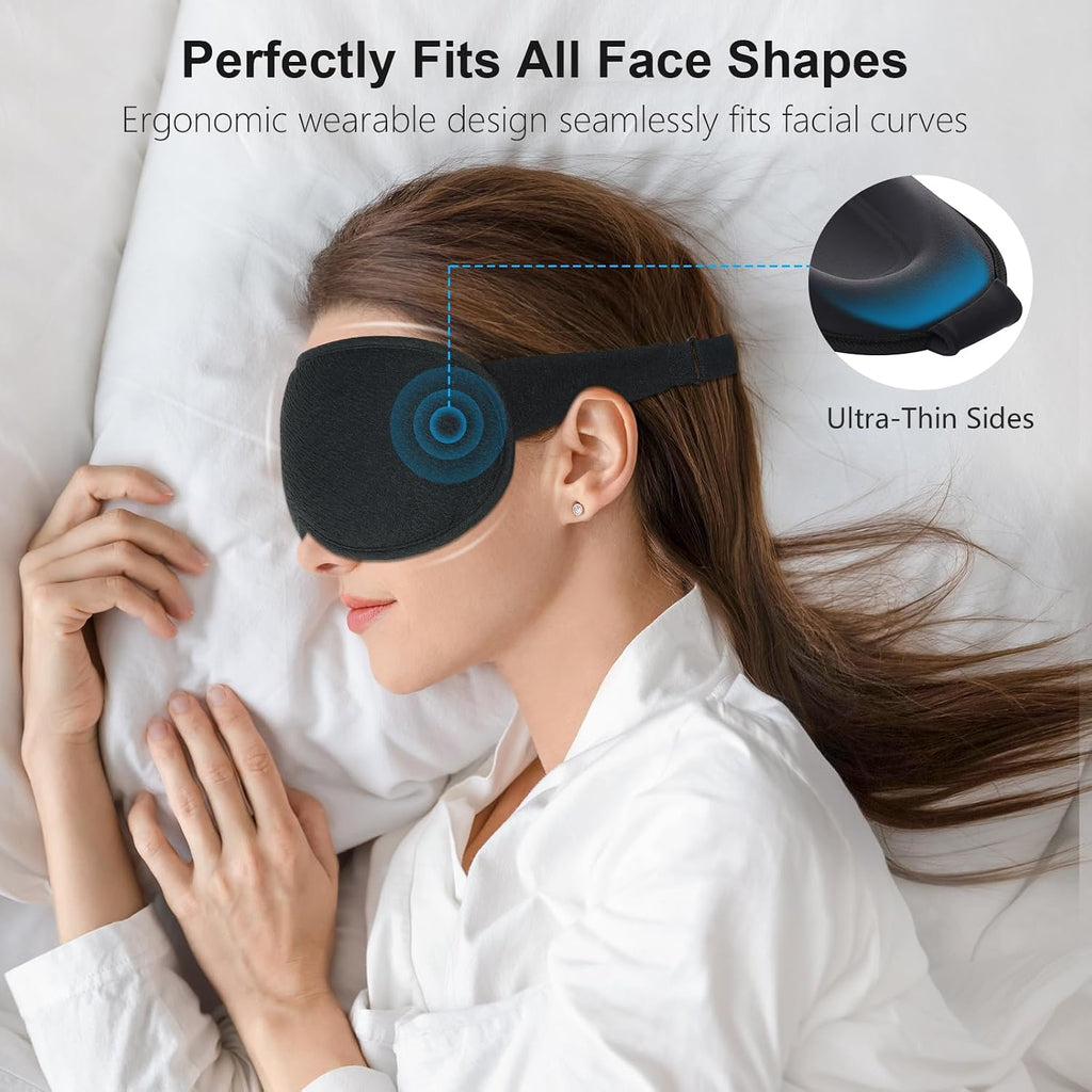 100% Blackout Sleep Eye Mask for Women Men, Zero Pressure Sleep Mask | Ergonomic Design 3D Cutout Eye Movement and Eyelash Friendly Night Blindfold, Ultra Soft Comfortable for Sleeping - view 4